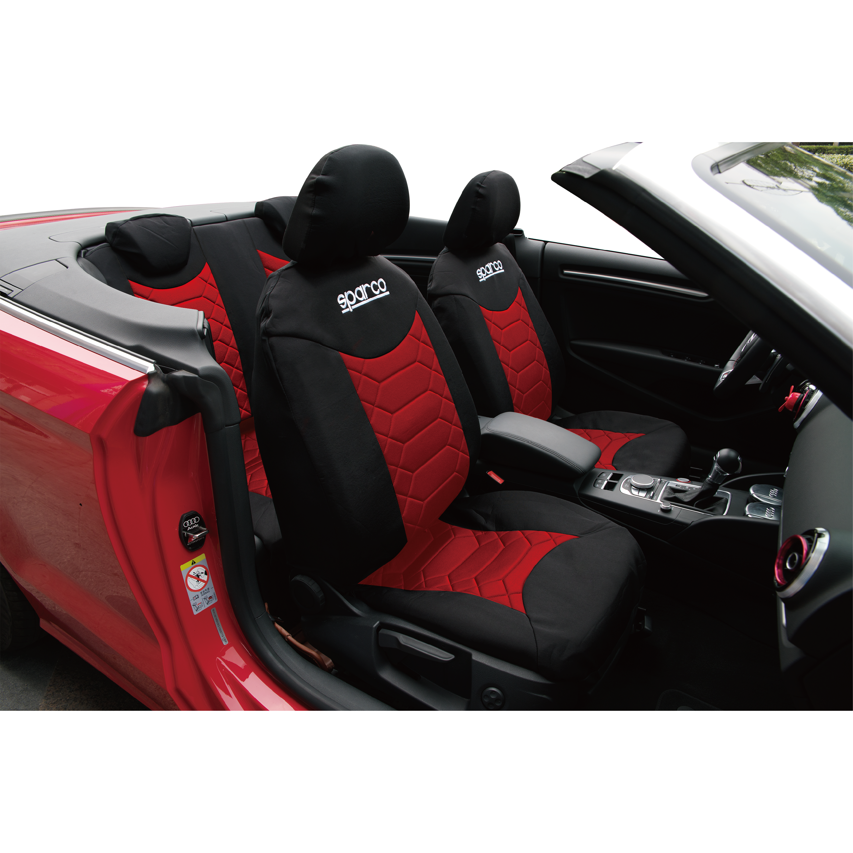Sparco SPC1016RS Universal Seat Covers Polyester Black-Red 