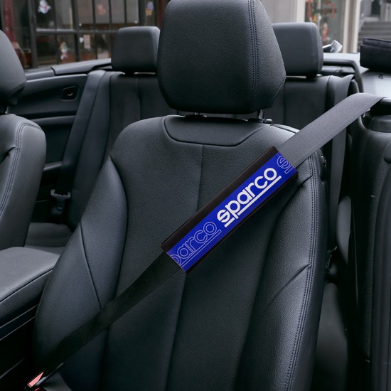 Black Polyester Sparco Style Seat Belt Shoulder Pad, For Car