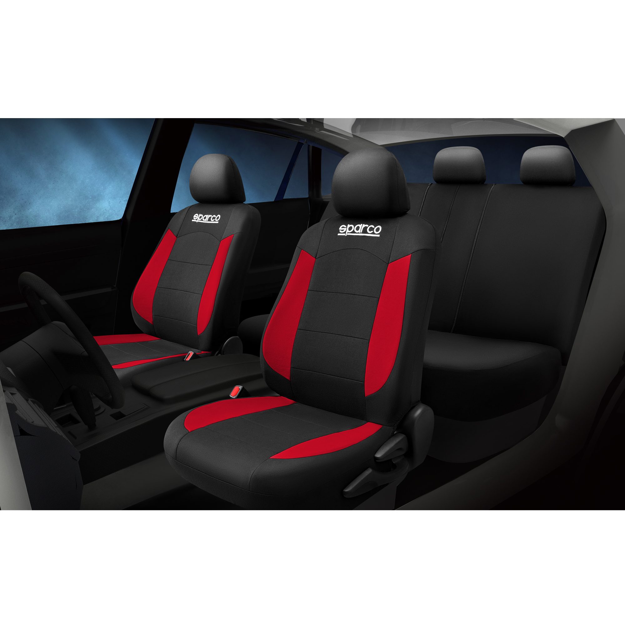 SPCS439RD SPARCO STRADA Autositzbezug rot/schwarz, Polyester, vorne und  hinten ▷ AUTODOC Preis und Erfahrung