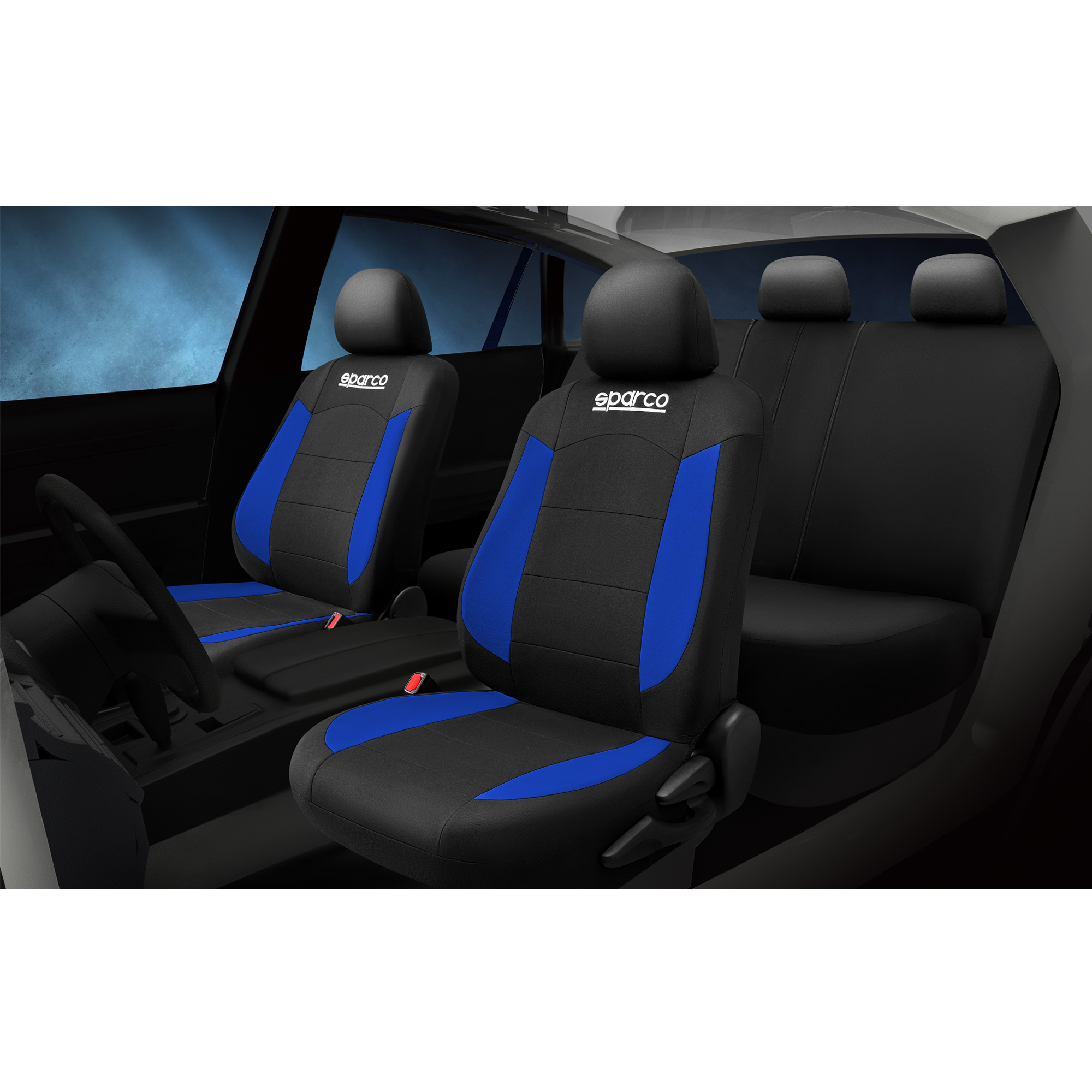 SPCS442BL SPARCO Sport Autositzbezug schwarz, Blau, Polyester, vorne und  hinten ▷ AUTODOC Preis und Erfahrung