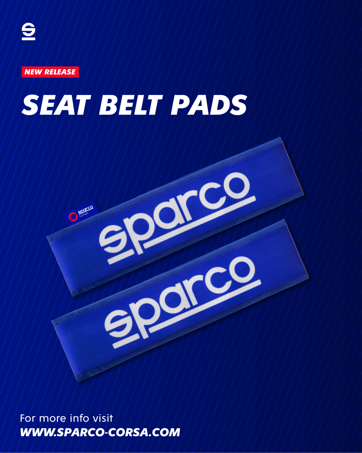 Sparco Seat Belt Pads Comfortable Car Harness Cover Shoulder Pads Black Red  Blue